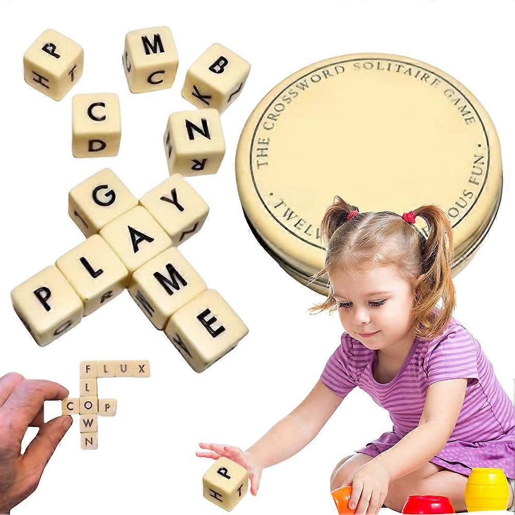 The Crossword Solitaire Game,Crossword Solitaire Dice, Scrabble Game with Case