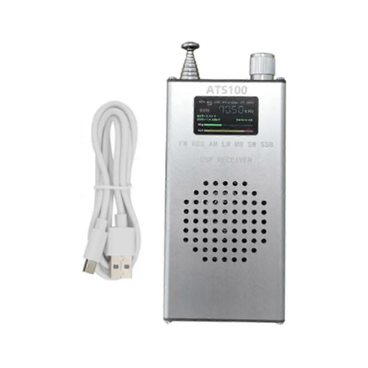 Ats100 Si4732 150K-30MHz 64M-108MHz All Band Receiver Fm Rds Am Lw Mw Sw Ssb Dsp Radio con Case Ba