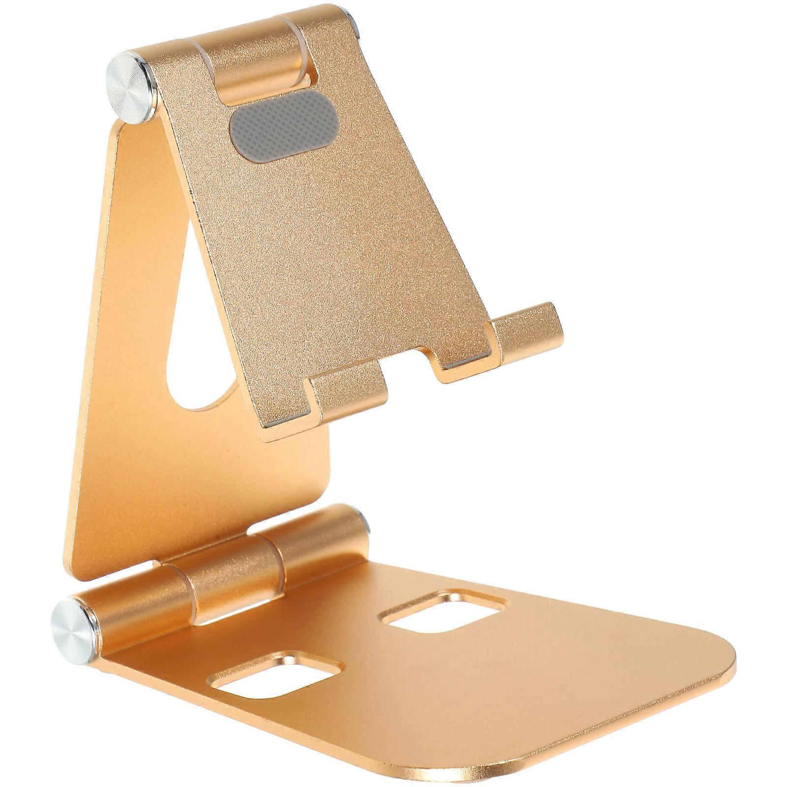 Double Folding Aluminum Alloy Mobile Phone Bracket Desktop Metal Phone Stand Holder Lazy Phone Bracket Support Luxury Golden