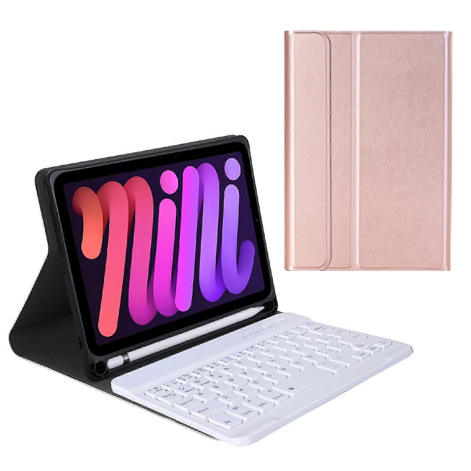 A06B Ultra-thin Leather Stand Protective Case Shell + Bluetooth Keyboard with Pen Slot for iPad mini