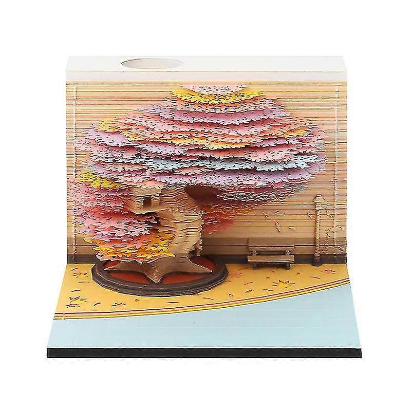 Desk Calendar With Led Lights, 2024 Calendar Memo Pad, Creative Desk Calendar Diy Notes Notepad, 3d Art Calendar Paper Carving-YuJia
