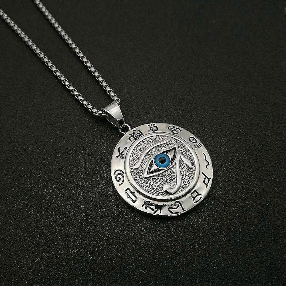 Egypte ancienne L’œil d’Horus Pendentif Colliers En Acier Inoxydable Bijoux Ronds