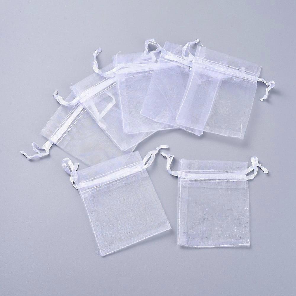 100pc Organza Bags White 9x7cm