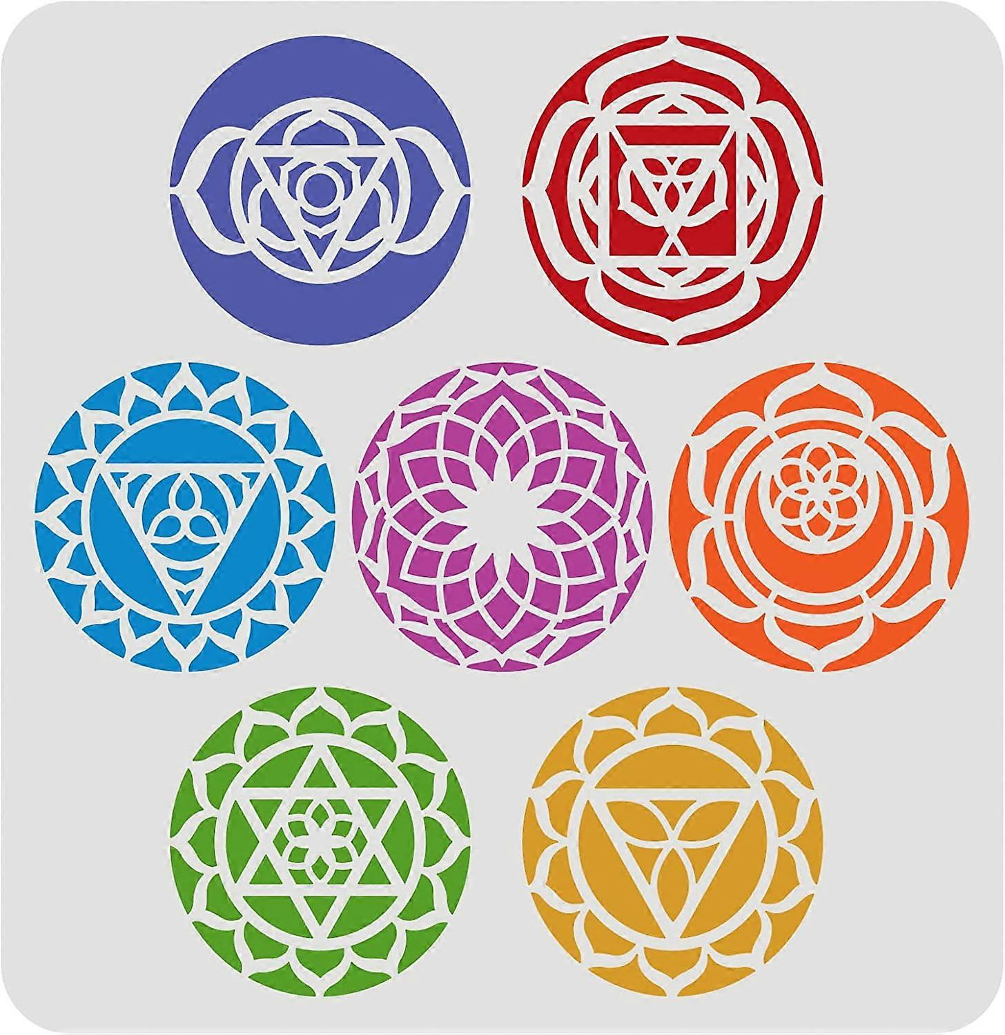 Chakra Symbol Stencil Reusable Chakra Stencil Yoga Meditation Stencil DIY Craft Mandala Stencil
