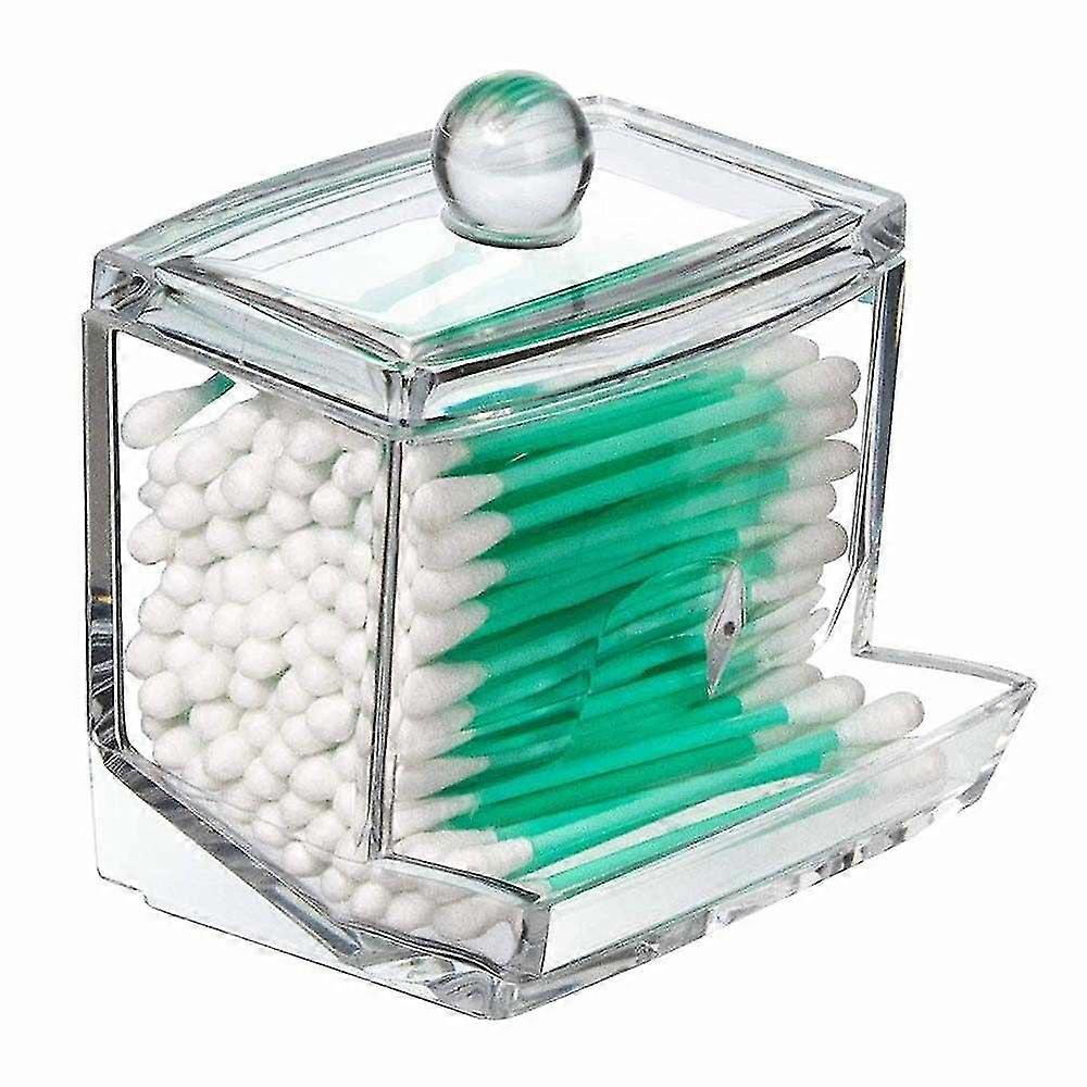 acrylic q-tip cottonswab storage dispenser