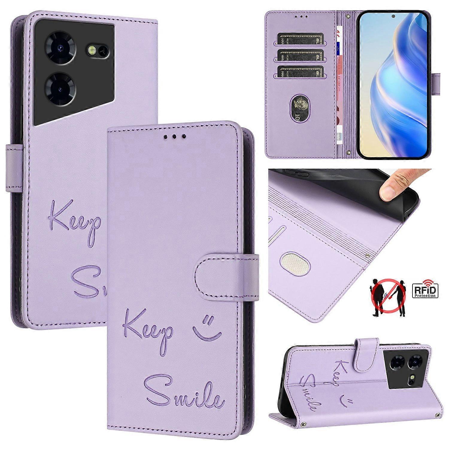 Smile RFID Leather Case For Tecno Pova 5 4G