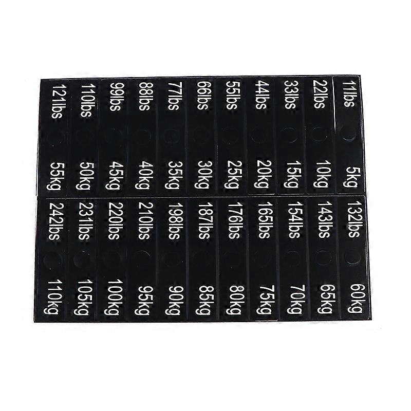 1Sheet Weight Stack Labels White Numbers On Black Background Weight sticker