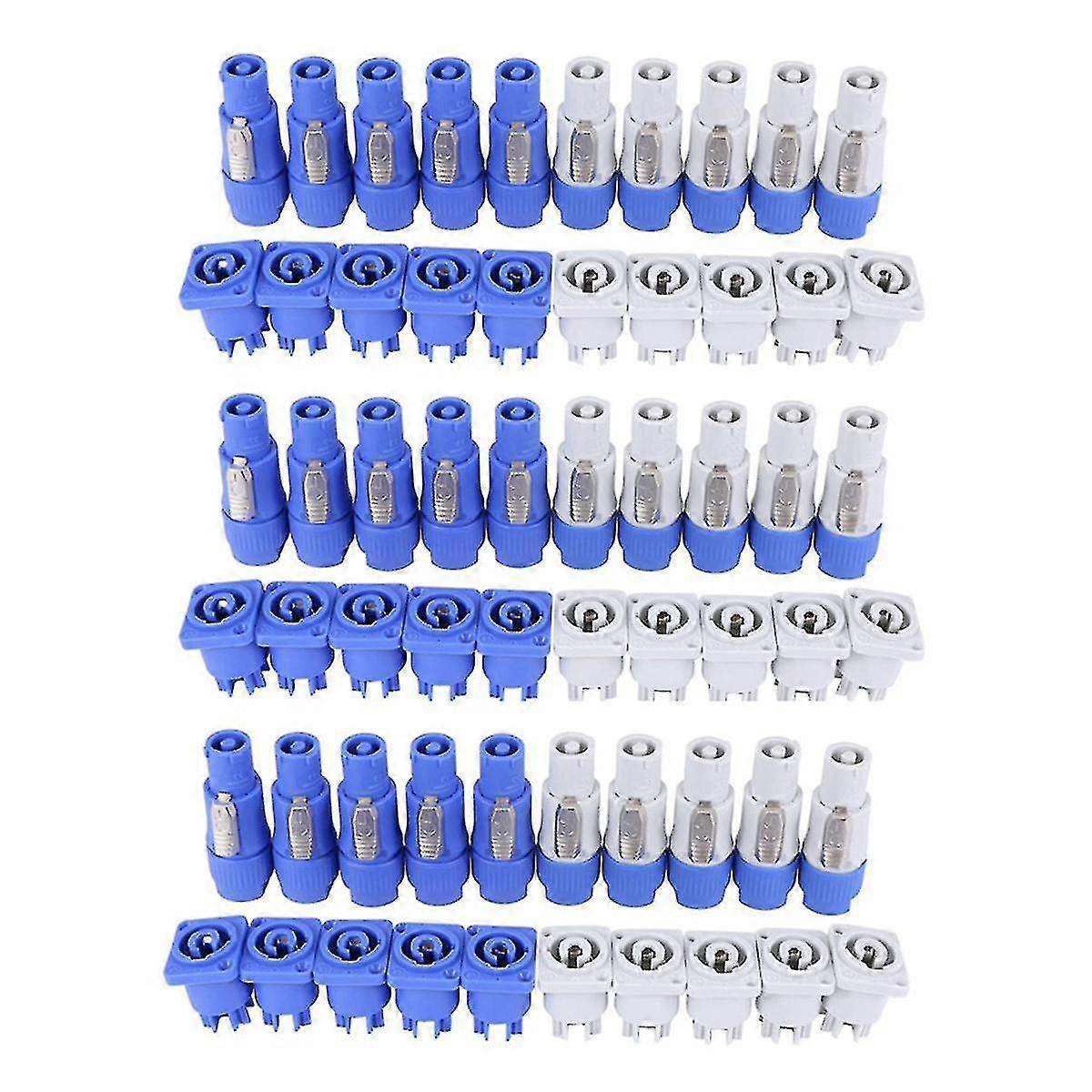 30pcs/set Powercon Type A Nac3FCA + nac3mpa-1 Chassis Plug Panel Adapter