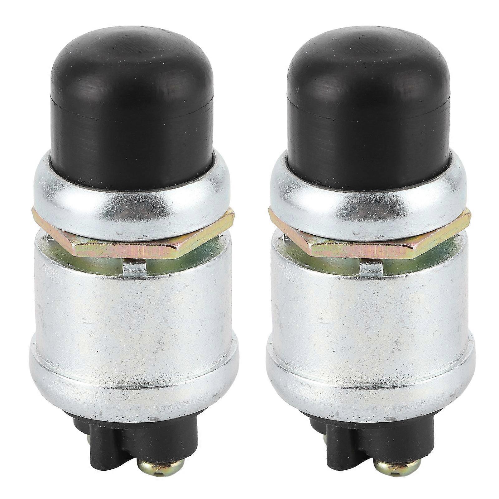 2Pcs Horn Engine Start Switch SPST Push Button Starter Waterproof 50A 12V for Car Boat