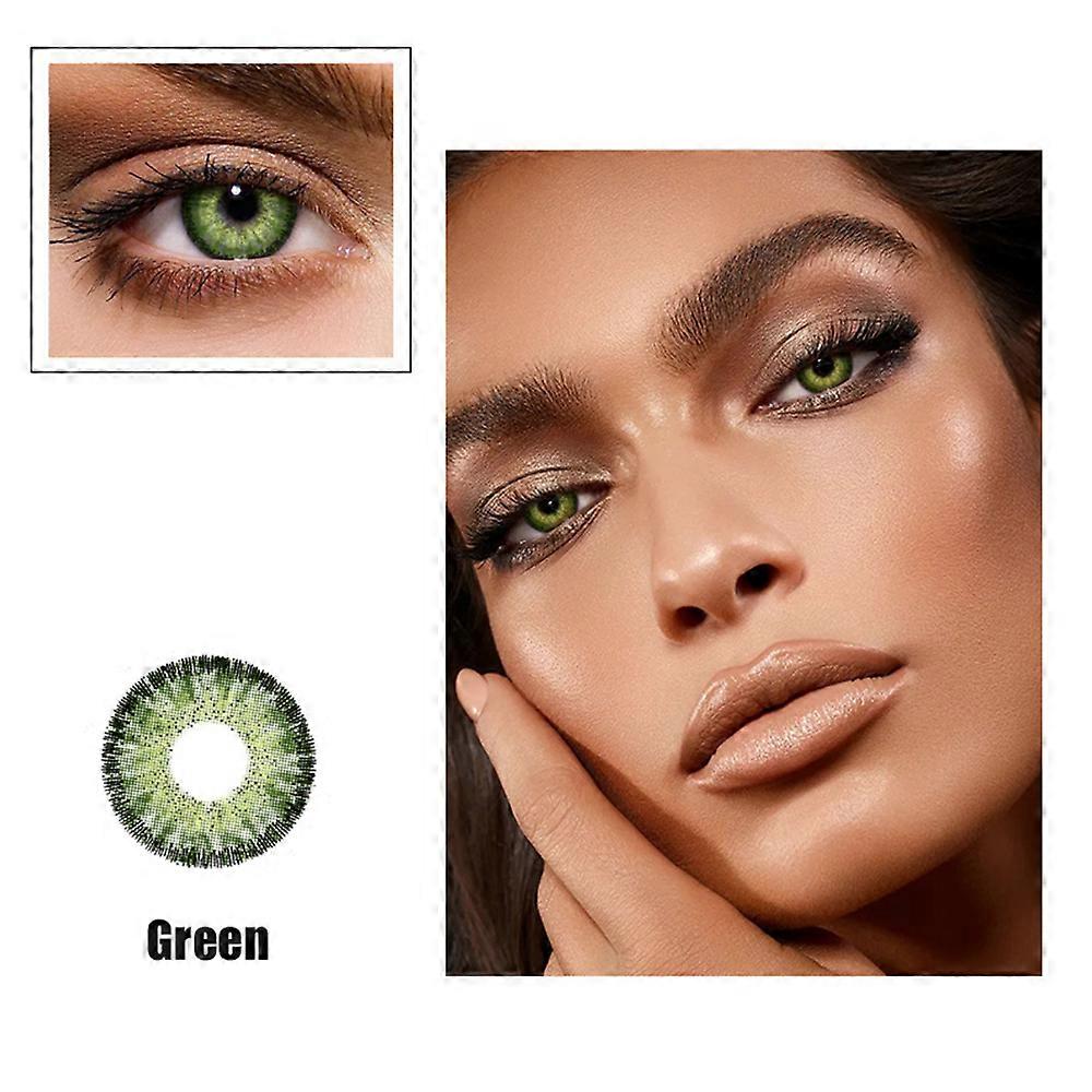 1 Paar (2pcs) Kosmetik Kontaktlinsen Kontaktlinse für Augen Schönheit liefert Mount Everest Grün