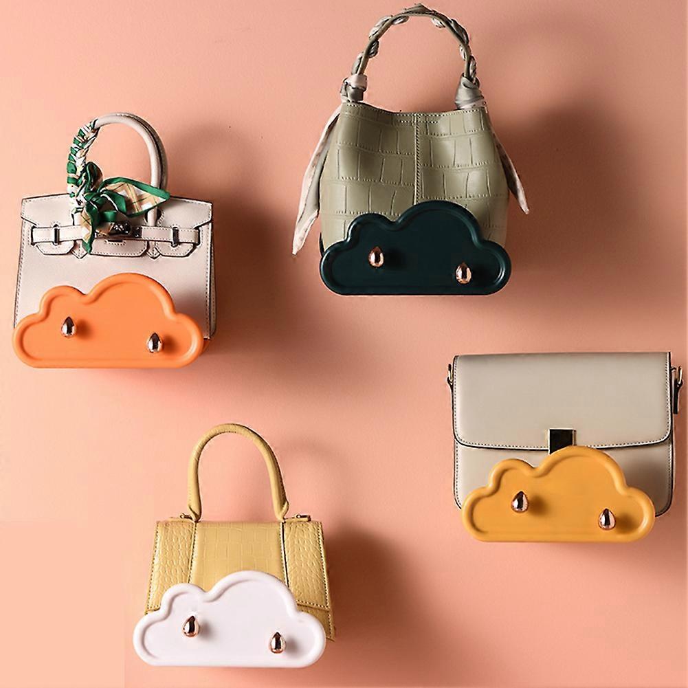 Wall Mounted Handbag Storage Rack with Hook Punch-Free Key Holder for Home