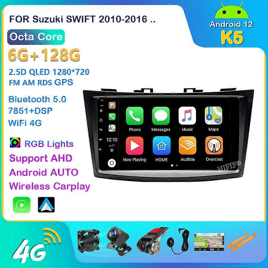 Android 12 4G Car Radio Lecteur multimédia pour Suzuki Swift 4 2010-2016 Android Auto Navigation stéréo GPS No 2din dvd