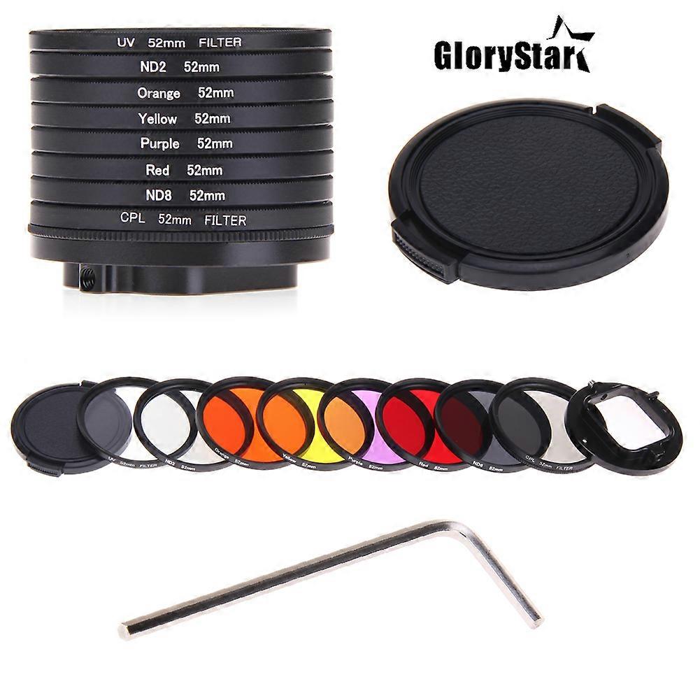 GoPro HERO 5 6 52mm 8 in 1レンズフィルター用カメラアクセサリー(CPL + UV + ND8 + ND2 + Star 8 + Red + Yellow + FLD /パープル)