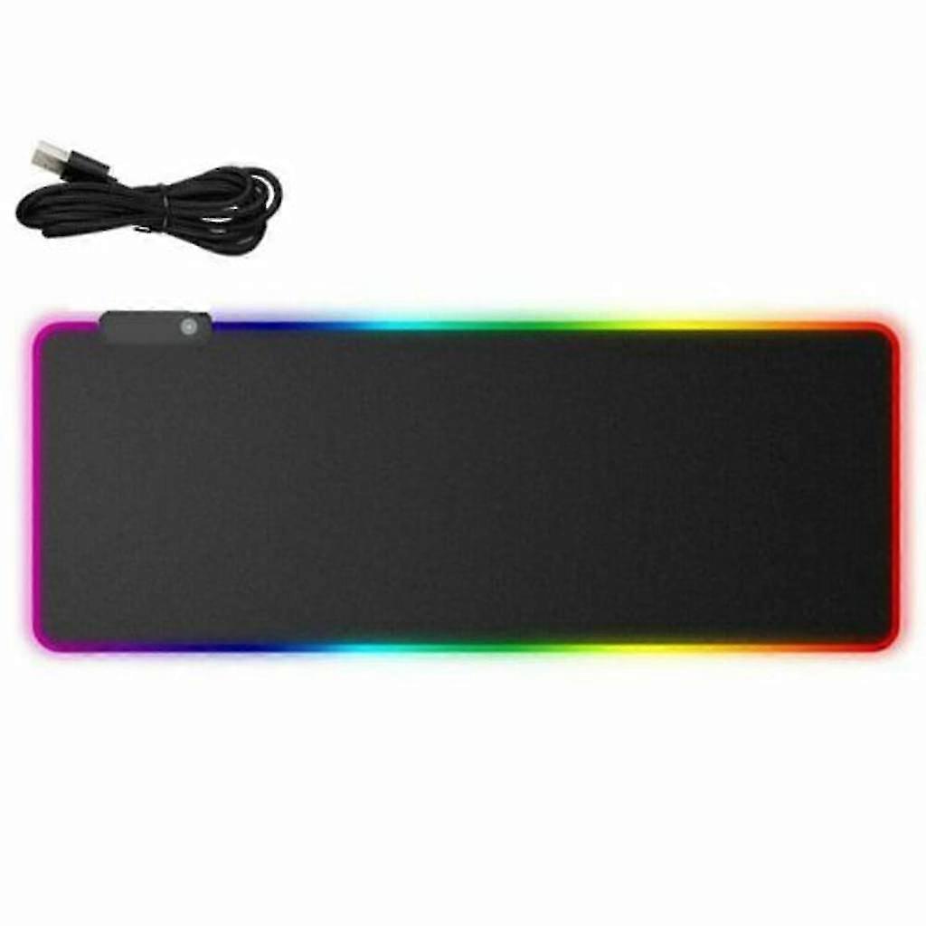 Rgb Gaming Mouse Pad Large - 7 Led Colors 14 Lighting Modes Gaming Mouse Mat, Non-slip Rubber Base And Waterproof Surface Keyboard Mouse Pad - 800 X 3
