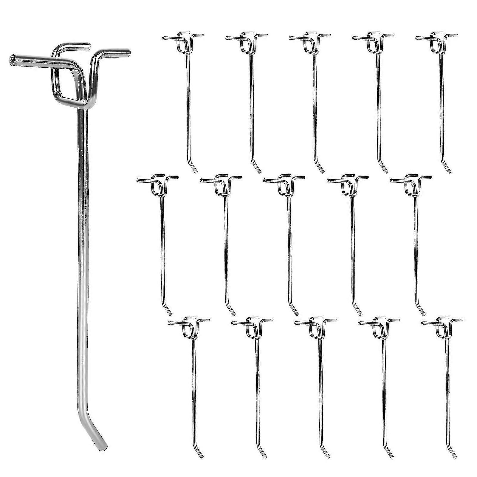 15pcs Pegboard Hooks, 15cm Metal Perforated Board Hooks, Heavy Duty Hanging Pegboard Single Shelving Peg