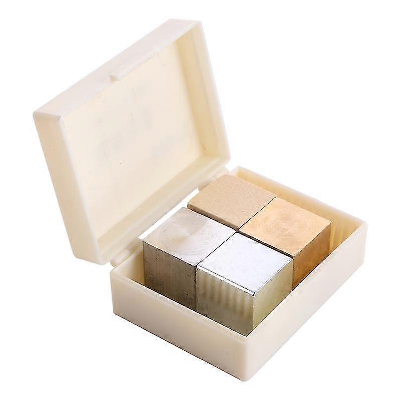 4pcs Density Cubes Set Metal Block Elements Cube Physical Experiment Equipment