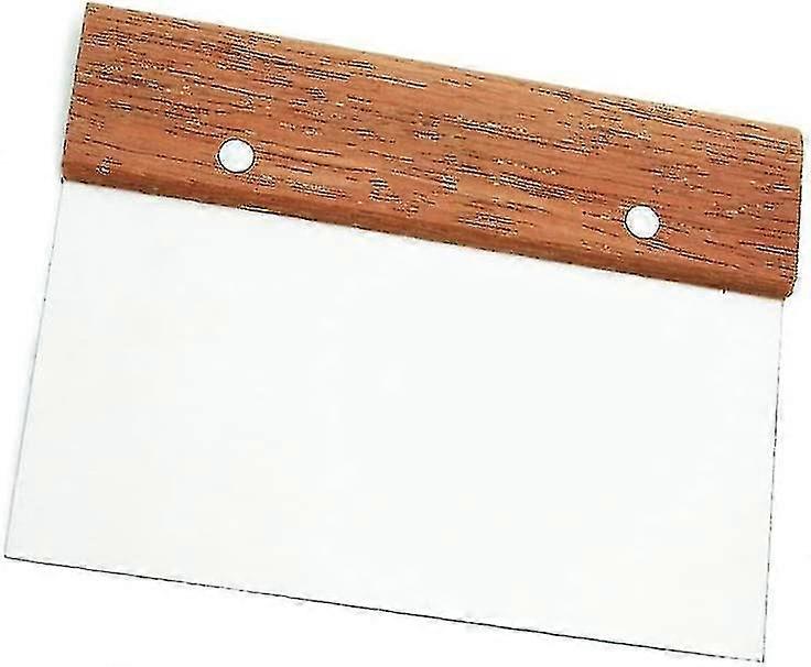 Guoxing Stainless Steel Bench Scraper With Wooden Handle , Dough Scraper And Cutterbrown Sliver Color1pcs)