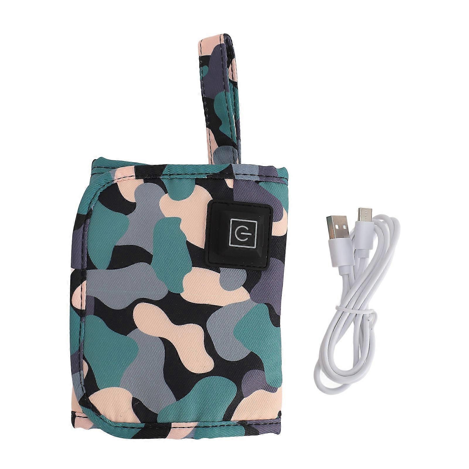 USB Milk Warmer Bag Universal Constant Temperature Portable Infant Bottle Insulation Cover with USB Cables for Outdoor Home Black