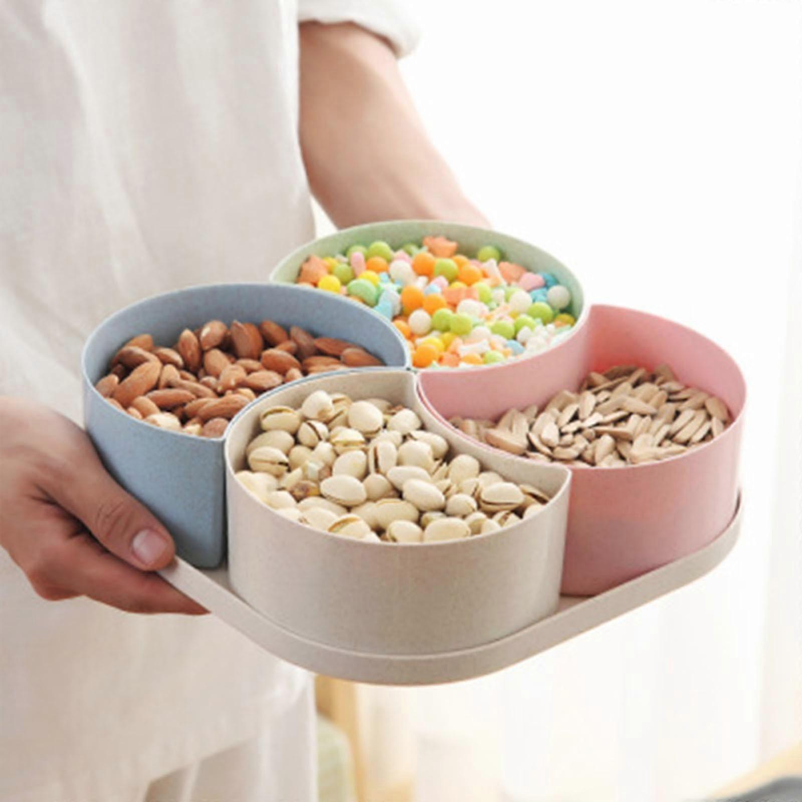 Straw Divided Fruit Plate Creative Multi Candy Box Storage Box