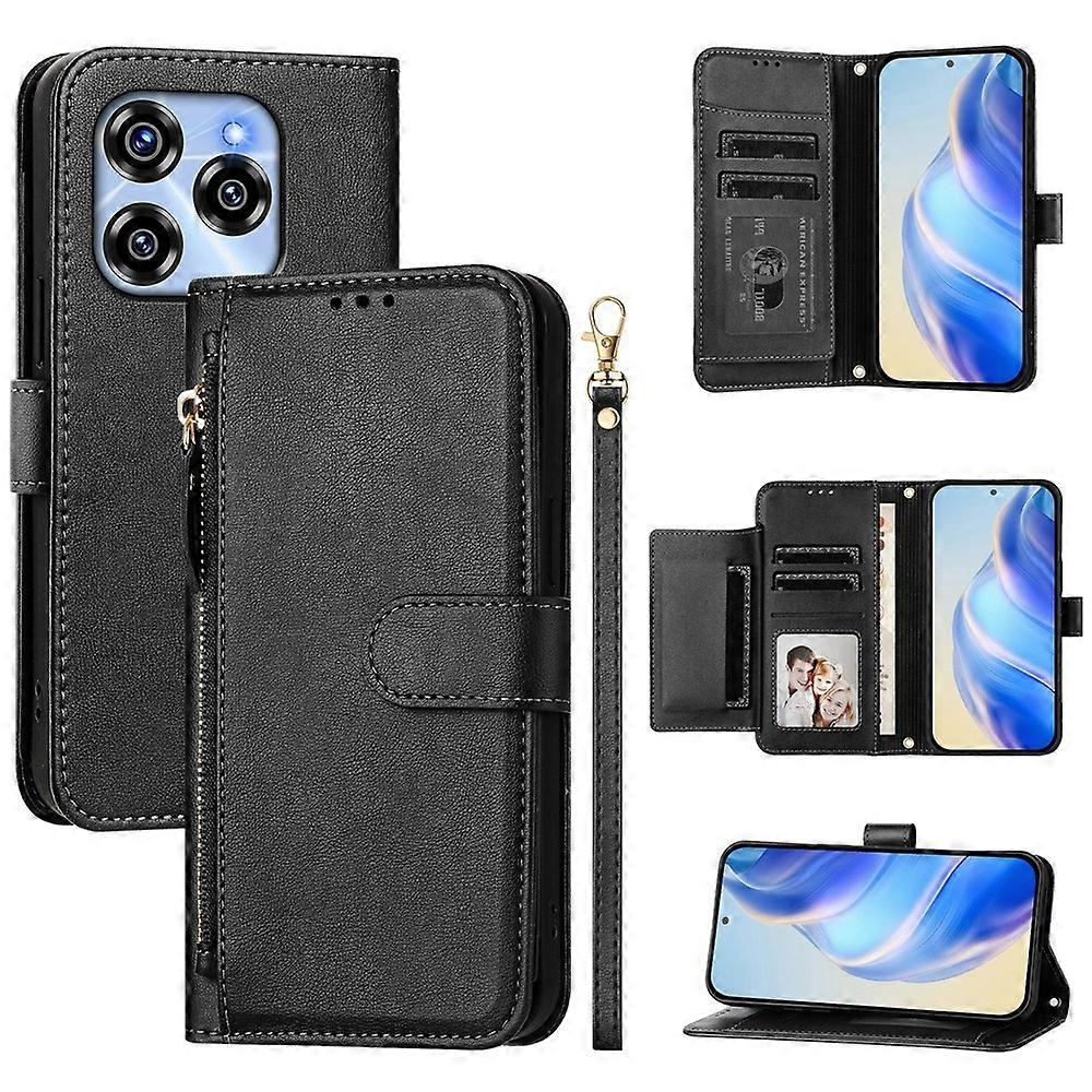 Zipper Wallet Leather Case For Oukitel C50