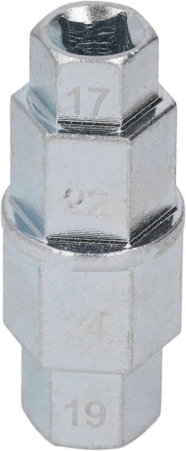 Hex Axle Tool for Motorcycles Multi-Function Allen Hex Front Wheel Spindle Socket Adapter Hex Axle Spindle Adapter 17mm 19mm 22mm 24mm(Silver)