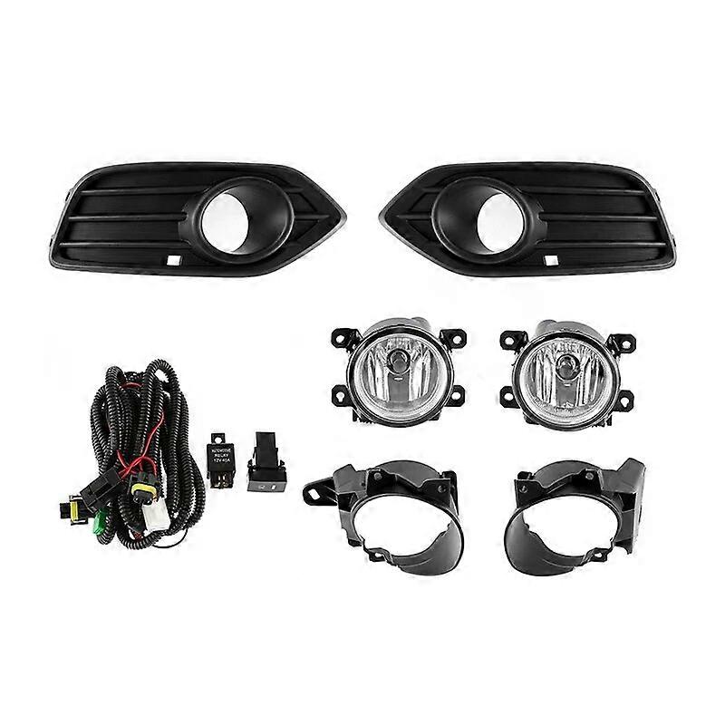 A Pair Car Fog Light Assembly Car Accessories Front Bumper Driving Fog Lamp With Bezel+Harness Fit For Honda HRV 2019 2020 2021