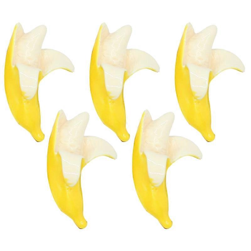 5Pcs Delicate Dollhouse Decor Resin Miniature Food Fruit Banana Ornament for Mobile Phone Case KAESI