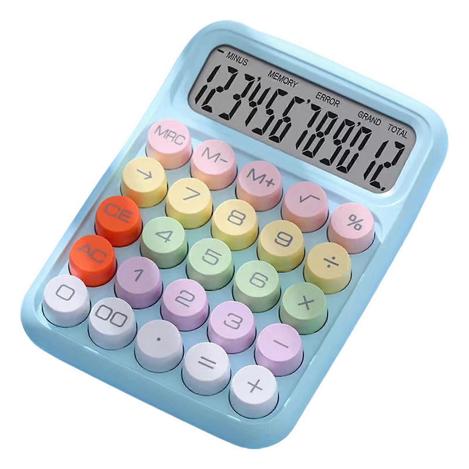 Calculator Typewriter-Inspired Round Button Large Screen Portable Easy to Use Calculator for Office School Home KAESI