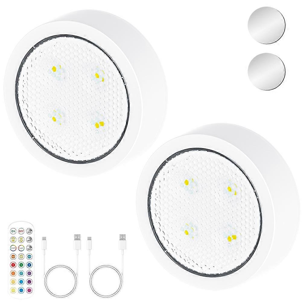 2pcs  Wireless Remote Control Light 15Colors LED Light B Rechargeable Hallway
