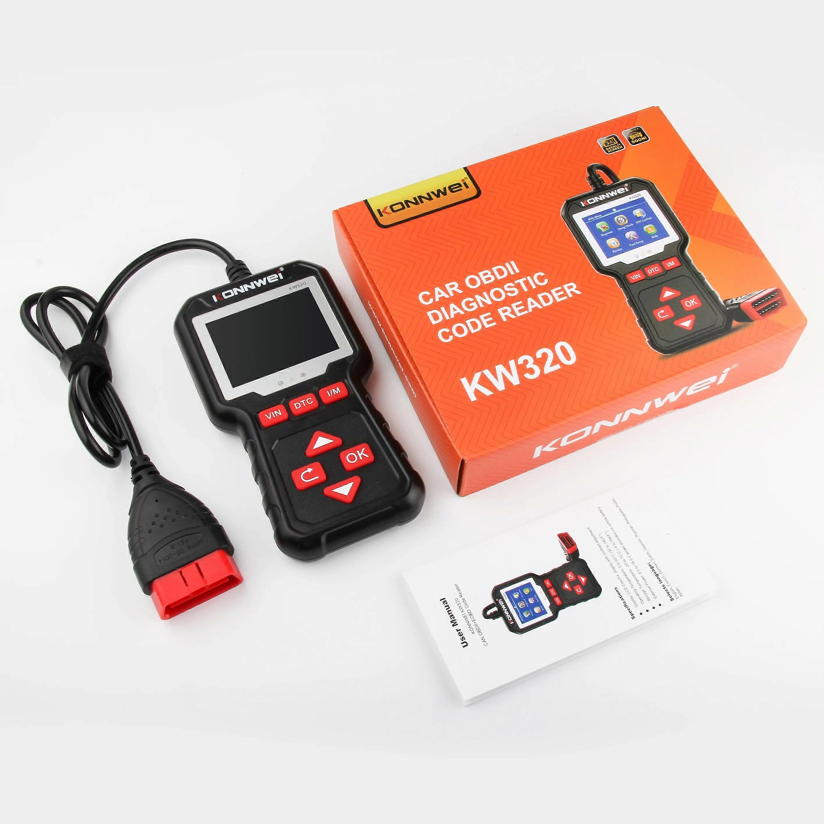 KW320 EOBD OBD 2 Scanner Professional Auto Scan Tools Diagnostic Tool Automotive Scanner Car Code Reader for Vehicle