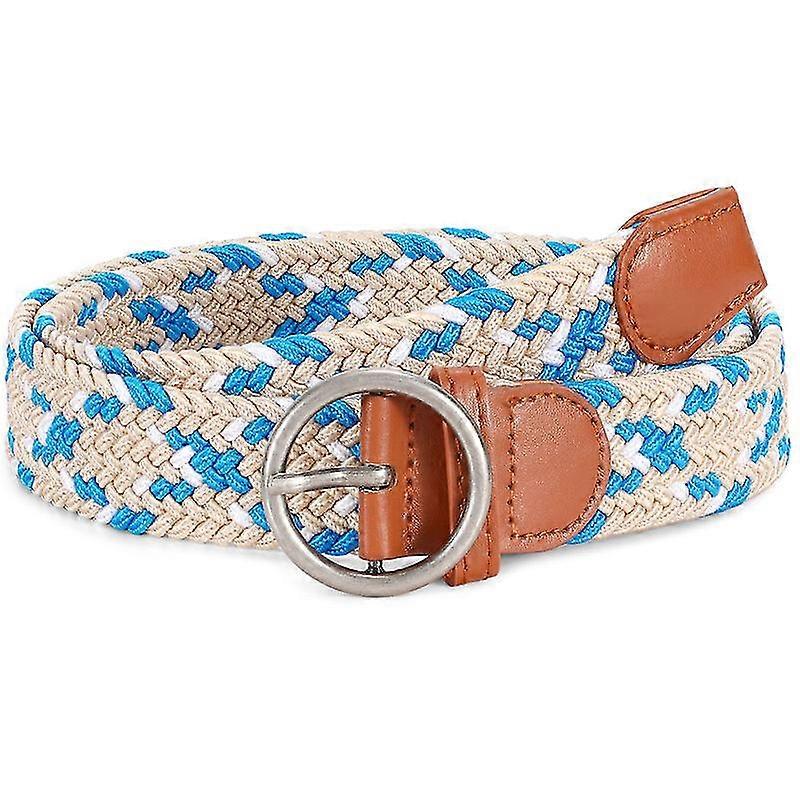 Jasgood Braided Canvas Stretch Belt Elastic Casual Belt For Men Women