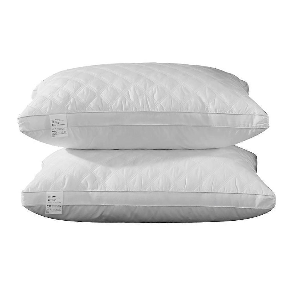 Set di 2 Cuscino in Tessuto Morbido Bianco Cuscino per Dormire Cuscino Collo Elasticizzato per Hotel Standard Letto Cuscino