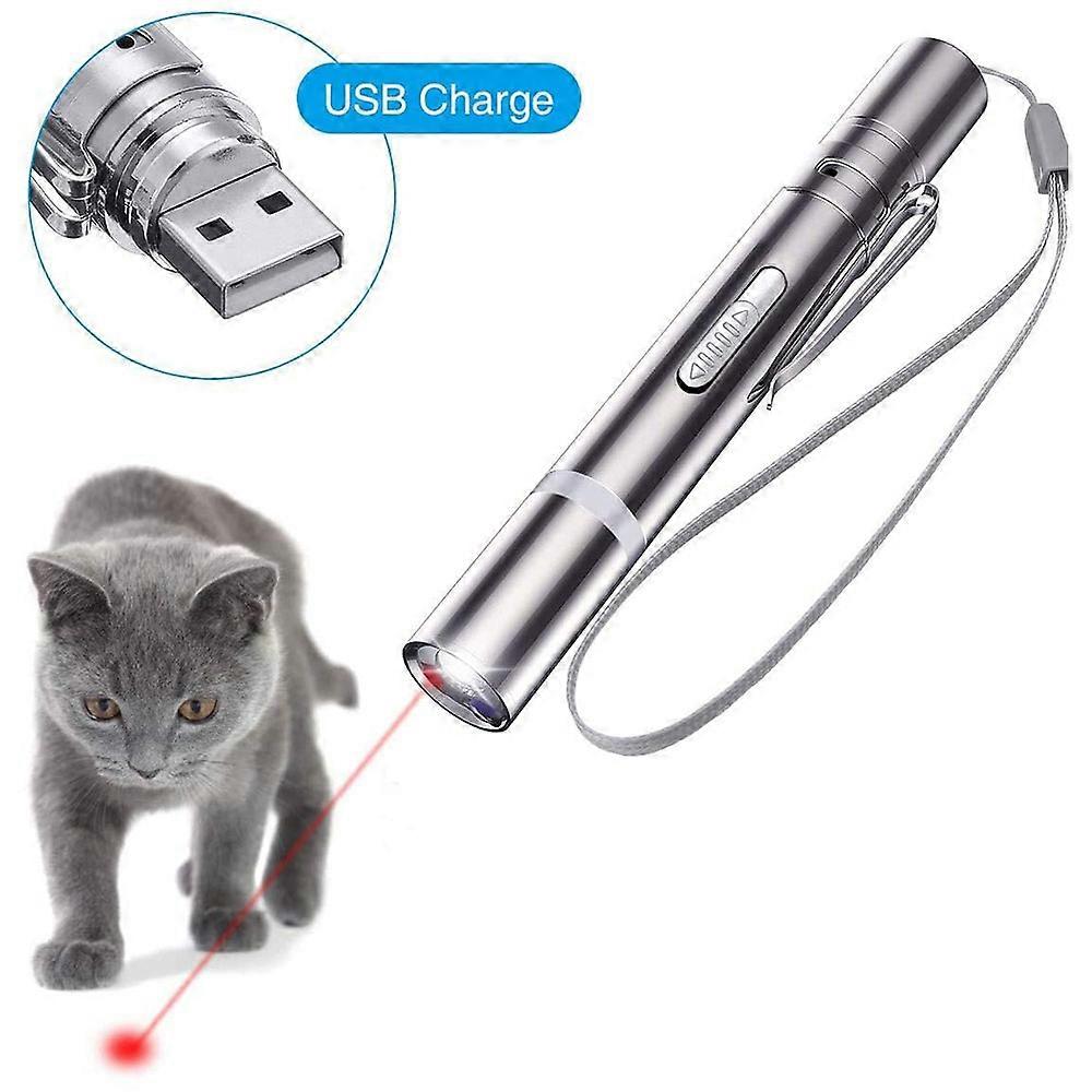 USB Inline Flashlight Cat Toy Laser Pattern Funny Cat Sticks Cat Toy Cat Toy Set Interactive Toys For Cats