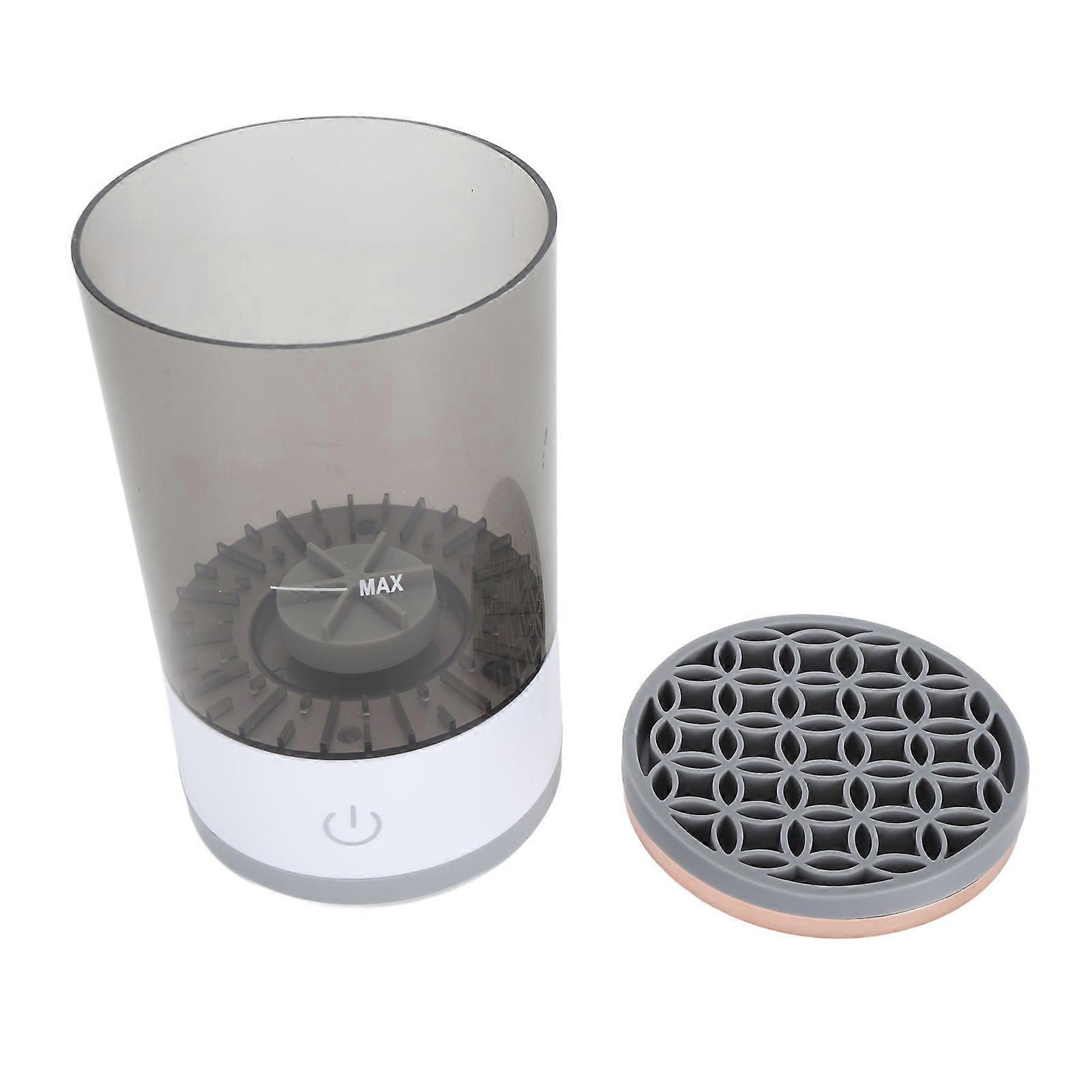 Wireless Makeup Brush Cleaner Machine 7000RPM Auto Rotating USB Electric Cosmetic Brush Cleaner with Silicone Cleaning Pad Black