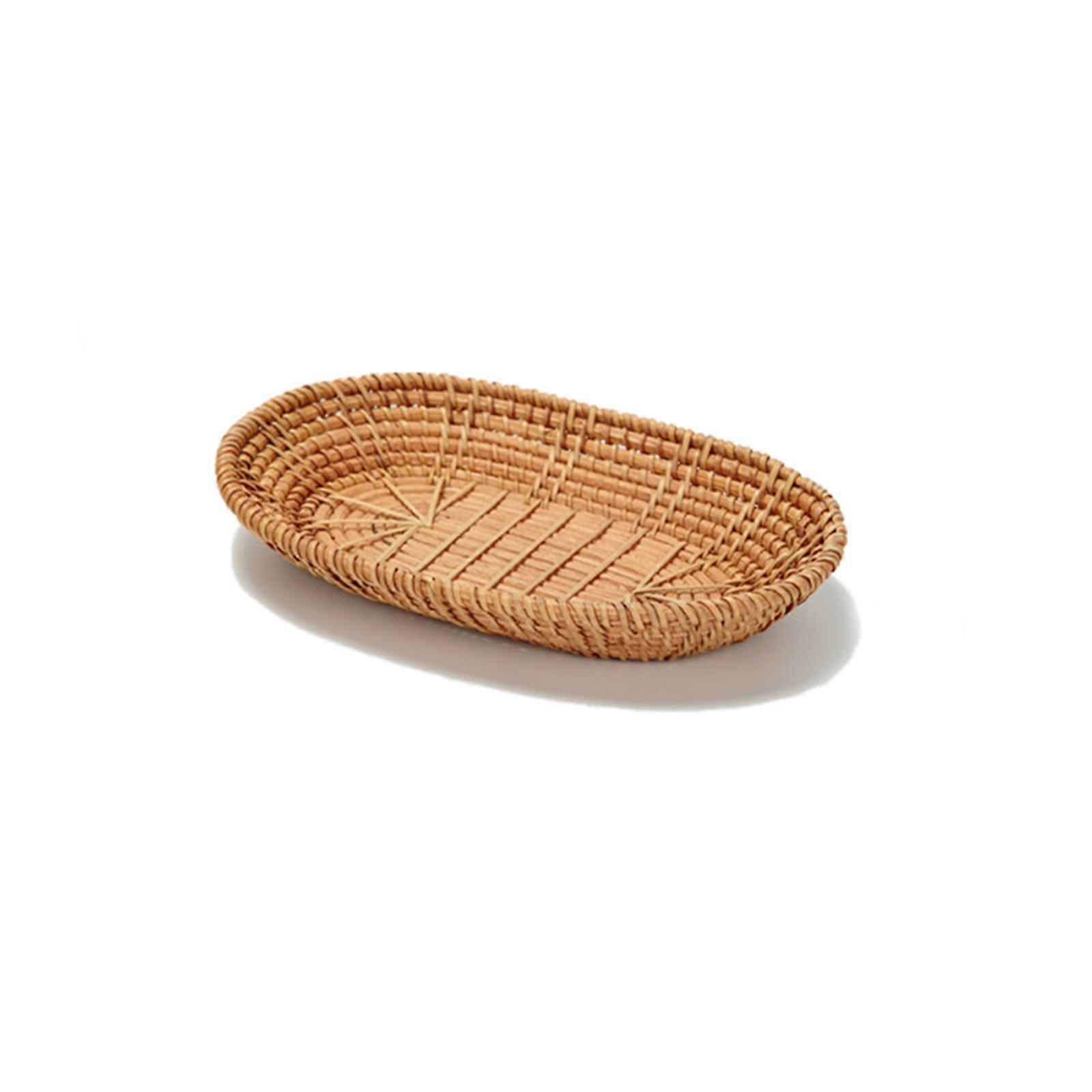 Rattan gewebtes Tablett Convenience Store Handgemachte Runde Korb Essen Handwerk Rattan Tablett für Lebensmittel Obst Lagerung Neu