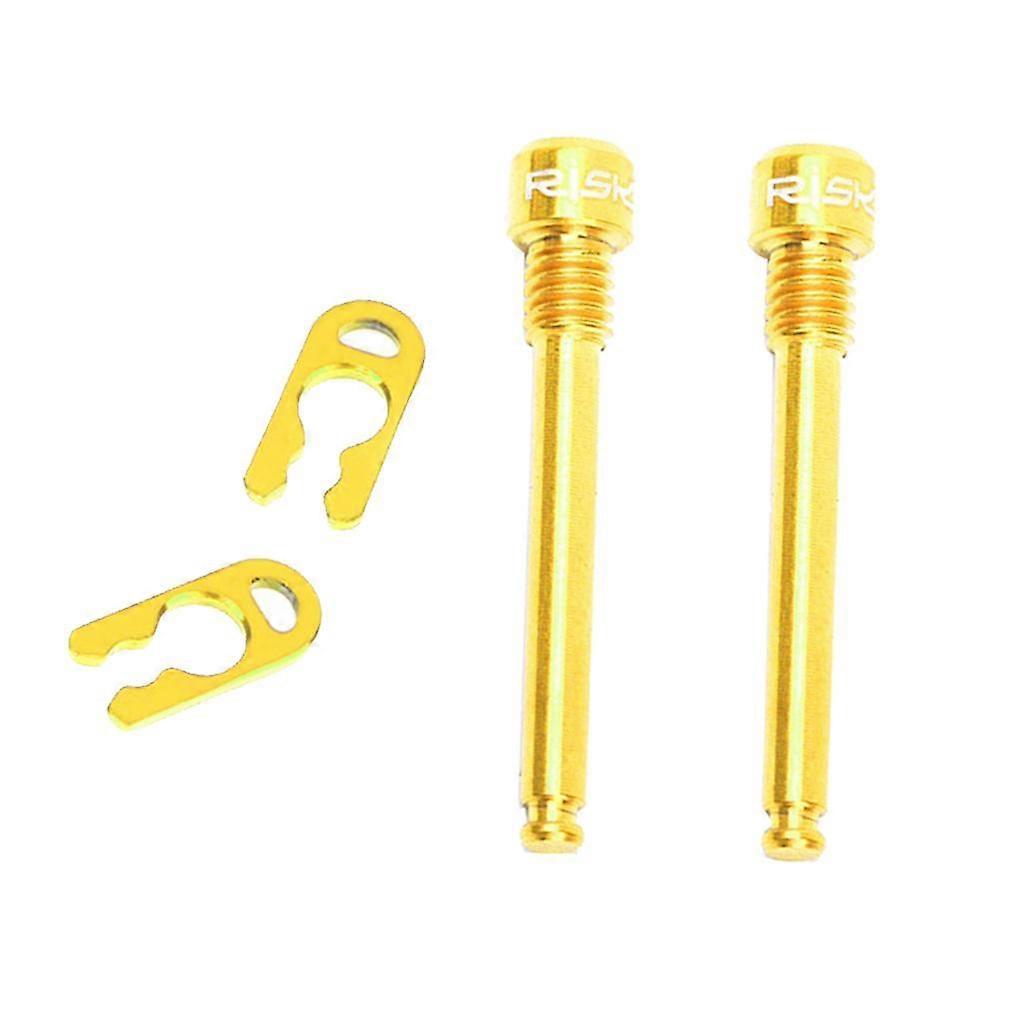 2pcs Bicycle M4 Bolt Threaded Hydraulic Disc Brake Plug Fixed Bolts Gold