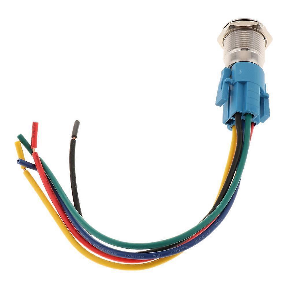 16mm DC 12V Momentary Stainless Steel Self-locking Push Button Switch White