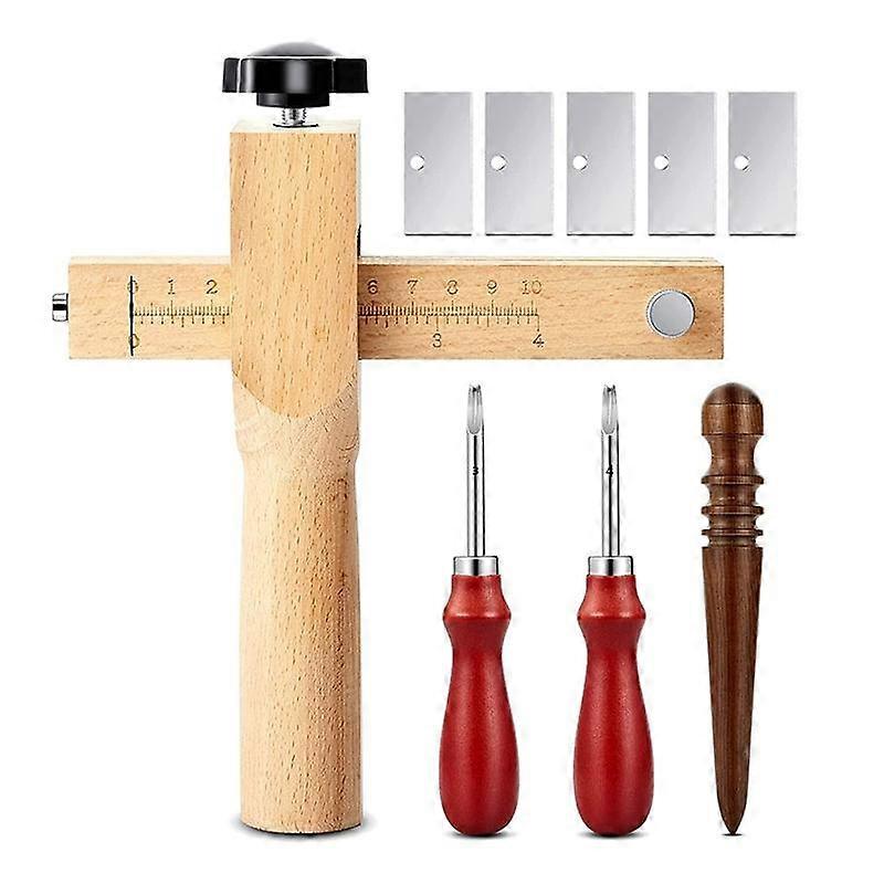 4Pieces Leather Strap Cutter Adjustable Leather Strip Cutter Strap Cutter Sets with Tools for DIY C