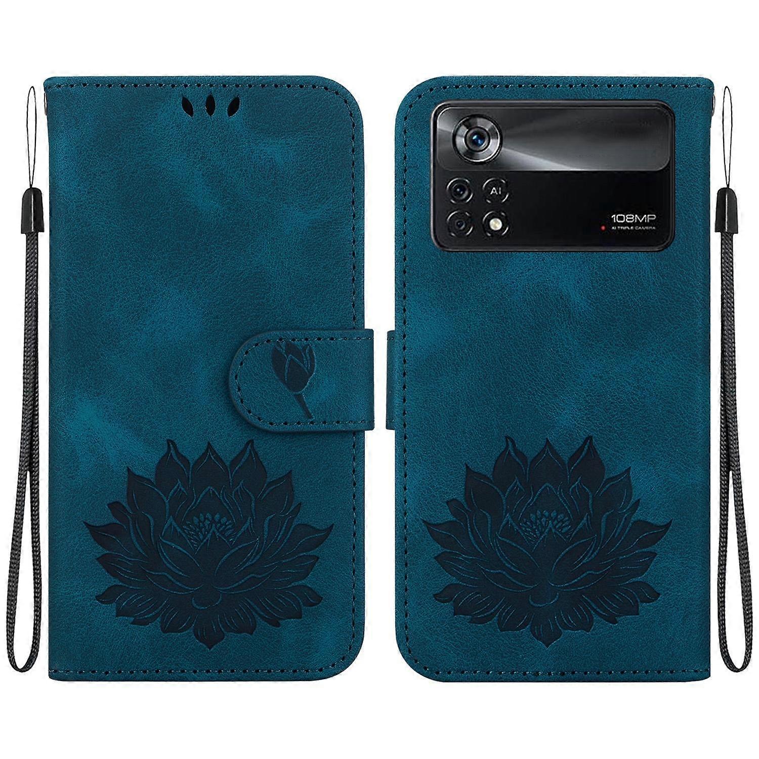 Lotus Embossed Leather Case For Xiaomi Poco X4 Pro 5G