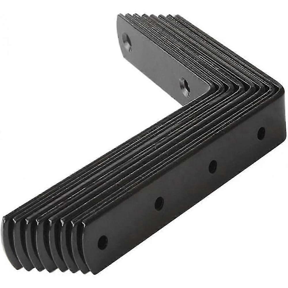 8 أجهزة الكمبيوتر الشخصية L زاوية الحق بين قوسين الفولاذ المقاوم للصدأ الأسود (125mm X 75mm X 30mm)
