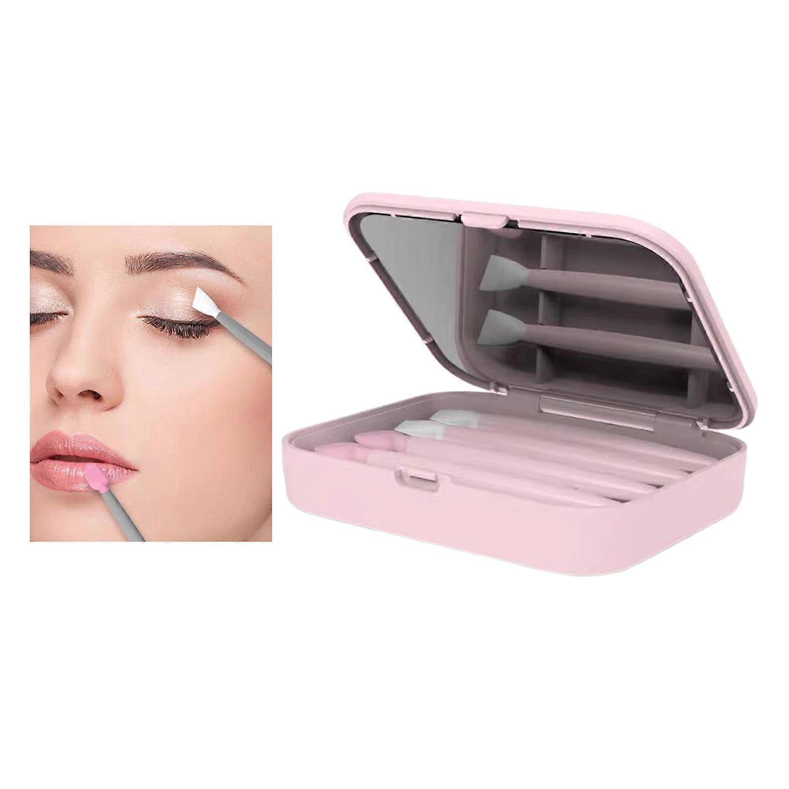 Portable Reusable Make Up Brushes Set Eyebrow Lip Cosmetic Concealer Applicator Tool, Made of Soft Silicone Material for Professional And Home Use - b