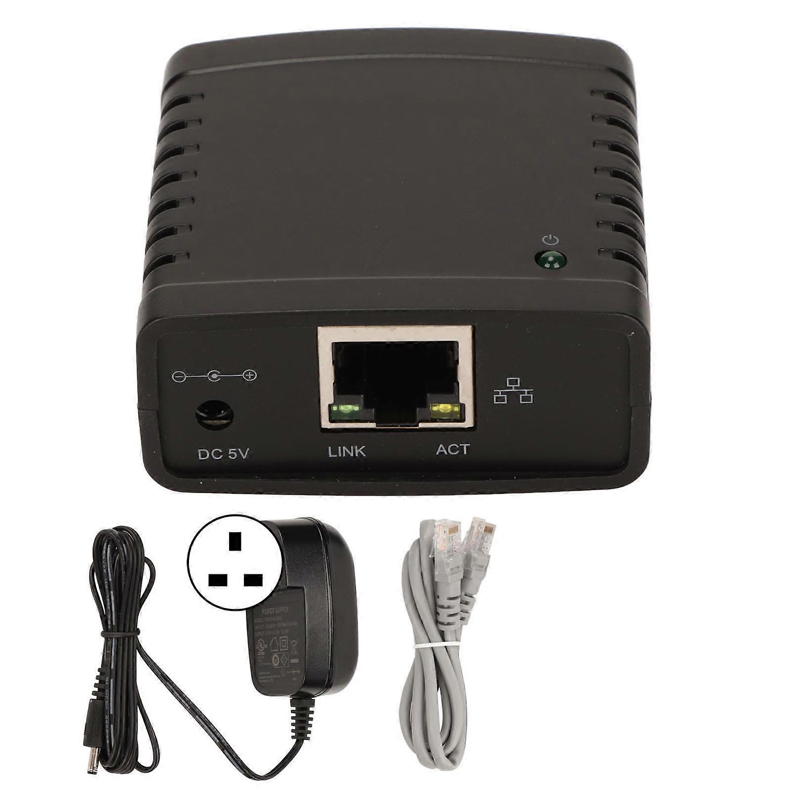 USB-utskriftsserver TCP IP LPR-utskriftsserver 10 Mbps 100 Mbps Standard RJ45 LAN-port USB trådløs forlenger deler 100?240V britisk plugg