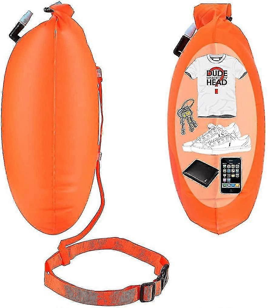 オープンウォーター用の高視認性大人の水泳ブイ、水泳用インフレータブル安全ライフブイ、トライアスロン、シュノーケル