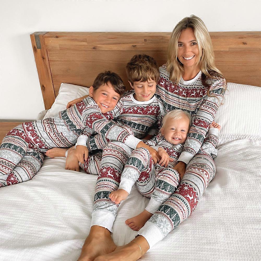 Jul Pyjamas Familie Matchende nattøj Nattøj Mænd Kvinder Børn Baby Jul Pyjamas PJS Sæt