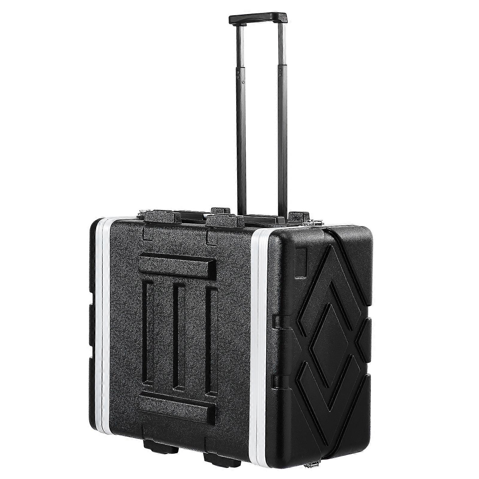 6HE Rack-Gehäuse, Standard 19 Zoll tief, mit ABS-Konstruktionsrädern, Twist Butterfly Latches, für Verstärker, Mischpulte, Mikrofonempfänger