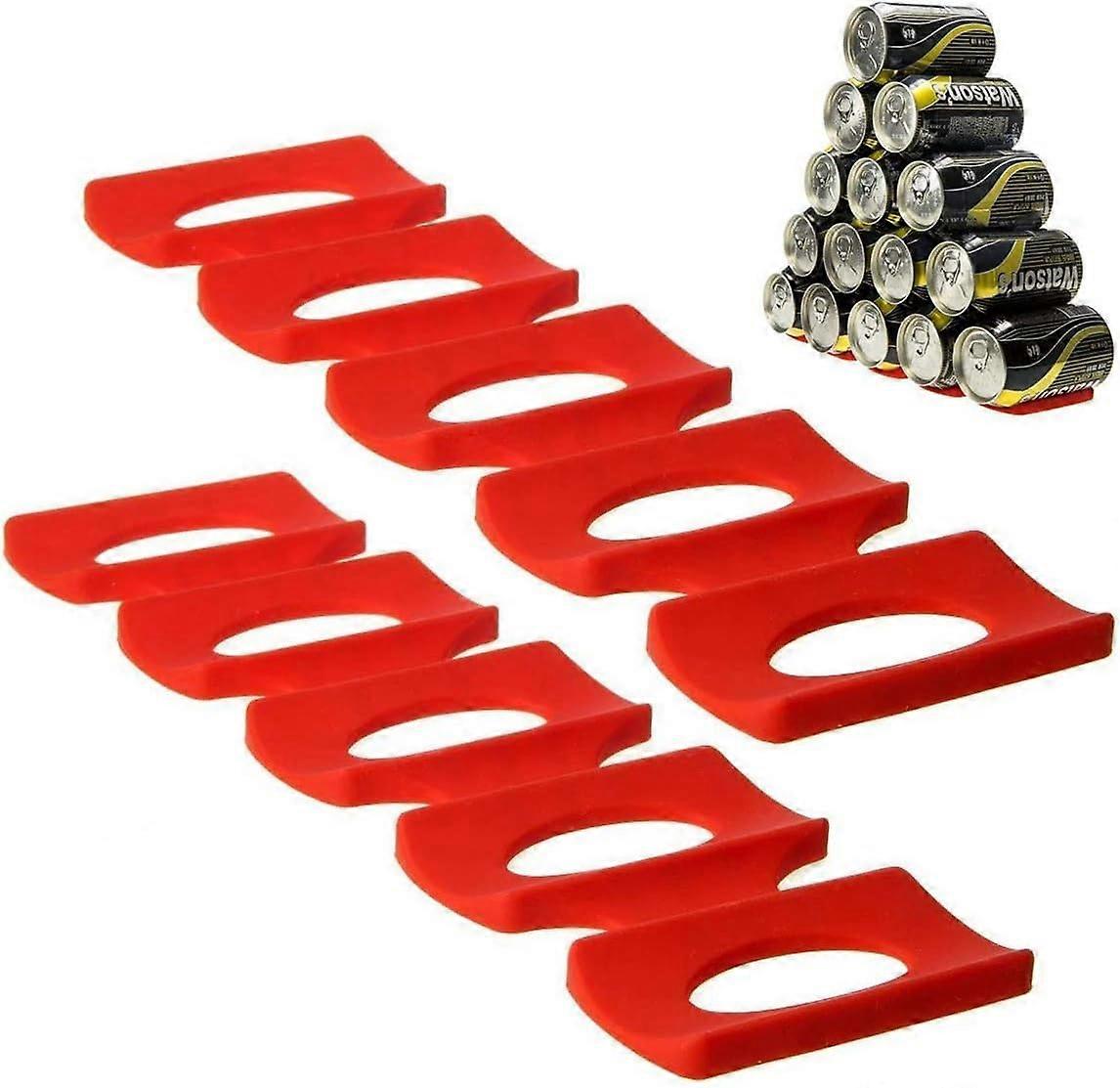 Bottle Holder Cans Red Silicone Cool Storage Fridge Organization (2 Pack)