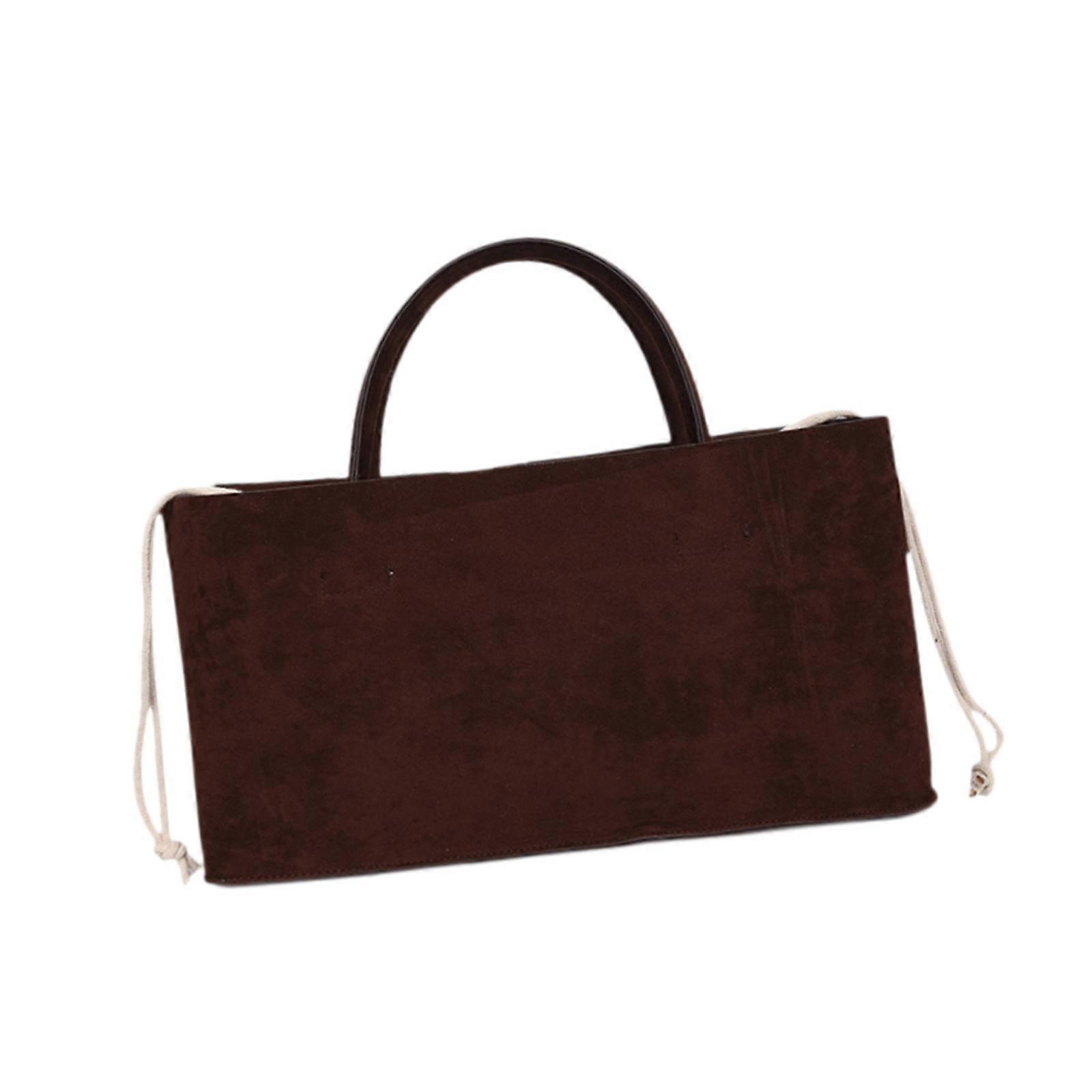 Sac fourre-tout en daim pour les femmes Simple Portable Mode Sac à main Sac de travail Faux Cuir Café