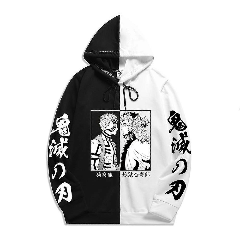 Demon Slayer Felpa con cappuccio Anime Felpe con cappuccio Doppio colore  Oversize Rengoku Akaza Stampa Harajuku Streetwear Felpe Y2k Vestiti Top