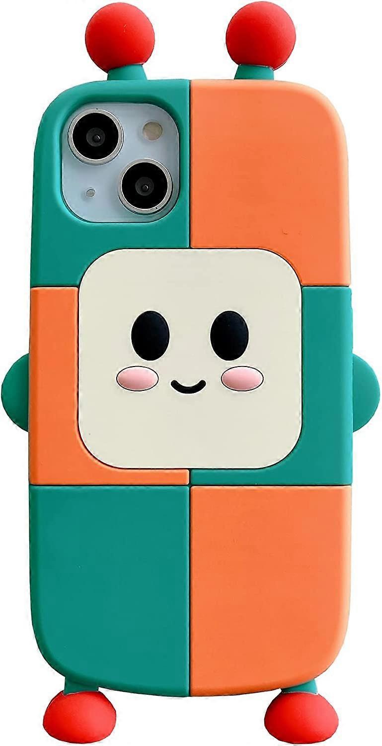 Kawaii Phone Cases Apply to iPhone 13 Pro Max,Cute Cartoon Robot Phone Case Unique Fun Cover Case 3D iPhone 13 Pro Max Case Soft Silicone Shockproof C