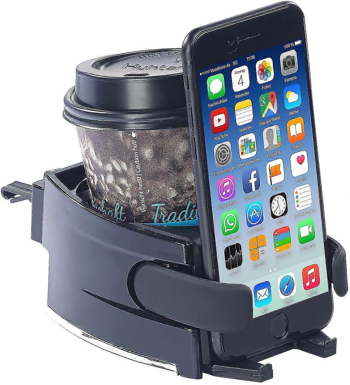 Auto-Getränkehalter: 2-in-1-Getränke- und Smartphone-Halter für Auto-Lüftungsgitter (Autohalter)